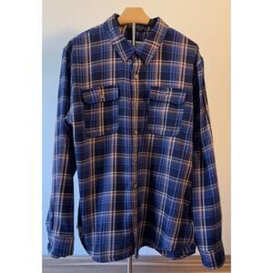 Marmot Mountain Works Blue Check Plaid Flannel -Lg